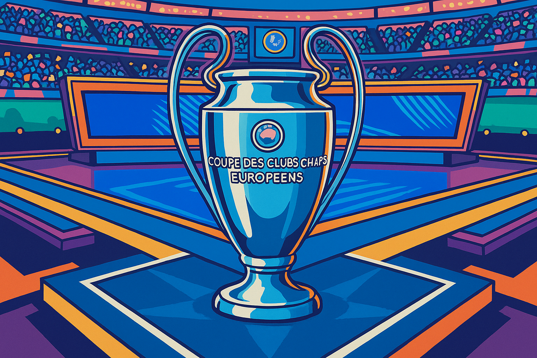 Champions League 2025/26 draw insights featuring iconic trophy under bright lights