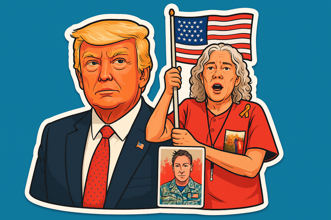 A stylized graphic showing the question ‘Trump Dead?’ in large type, accompanied by seven numbered fact bullet points below—designed to appear like a fact-check infographic.