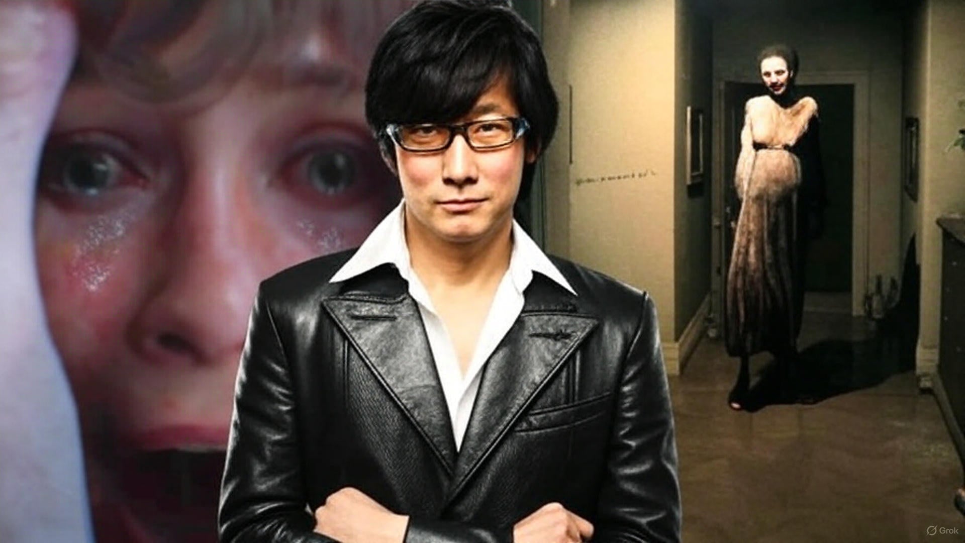 OD horror game teaser image showing terrified character and ghostly hands