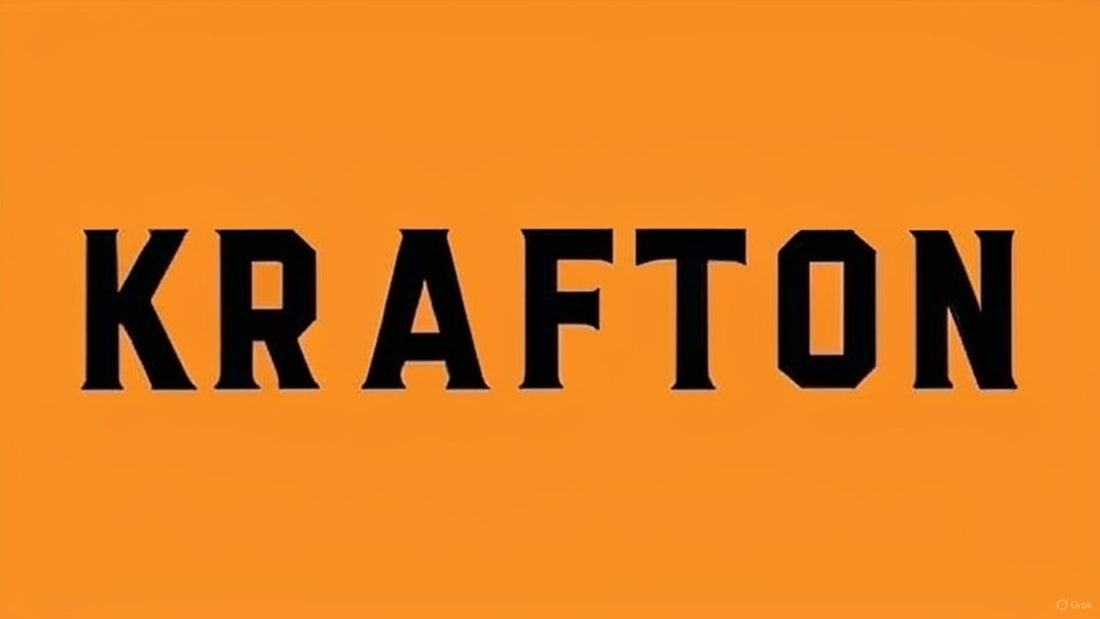 Futuristic gaming studio with AI-powered workflows and Krafton logo