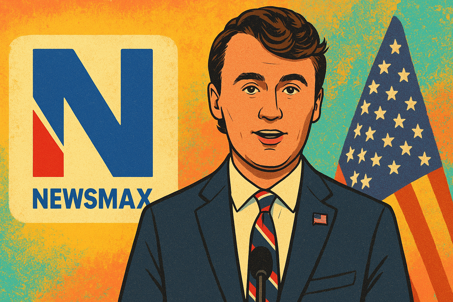 Charlie Kirk memorial and Newsmax reporting on political impact and national discourse.