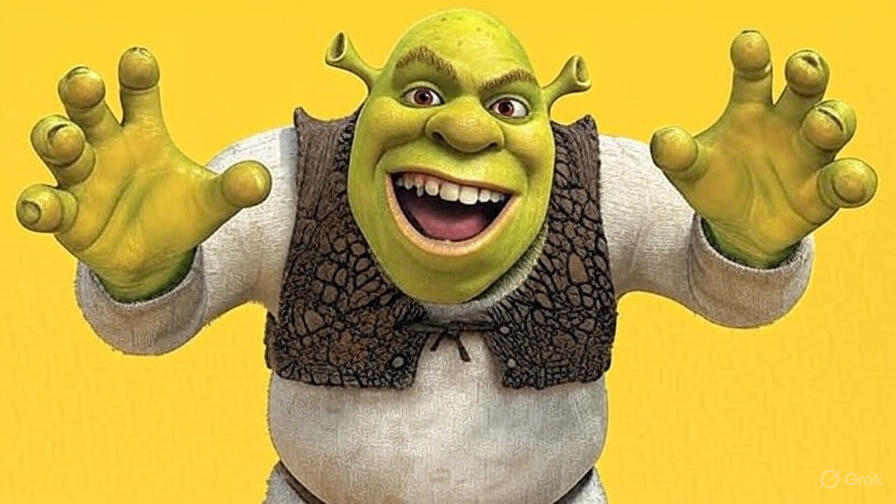 DreamWorks Shrek balloon floats with Fiona, Donkey, and teenage ogres during Macy’s Parade 2025.