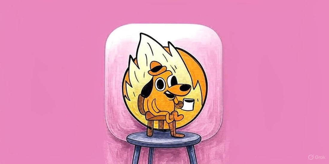 Pixel art gameplay of This Is Fine: Maximum Cope showing meme-inspired levels and obstacles