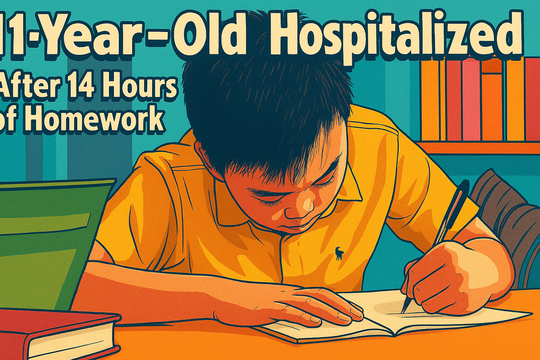 Child hospitalized after 14 hours of nonstop homework in Changsha