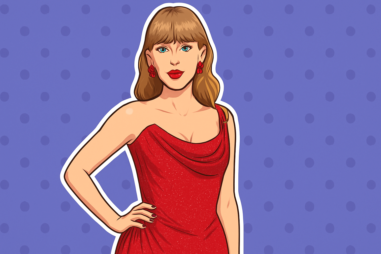 Taylor Swift poses elegantly in a glamorous red dress during Brittany Mahomes’ milestone birthday bash.