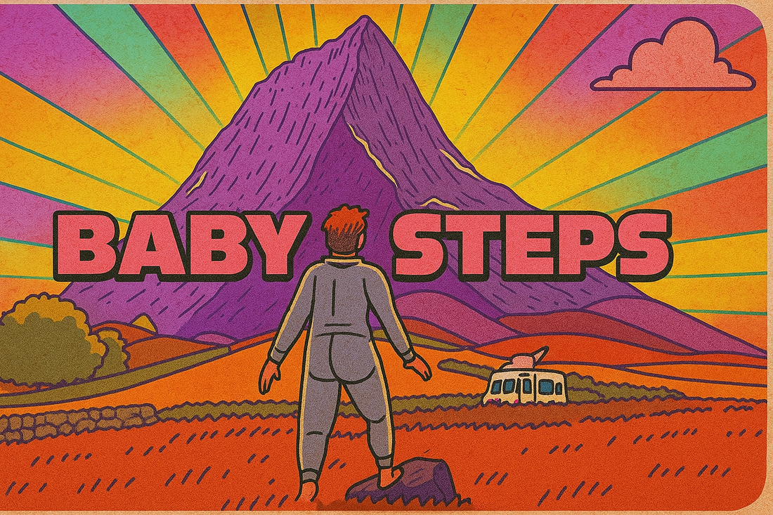 Challenging gameplay of Baby Steps with rugged mountain and humorous elements
