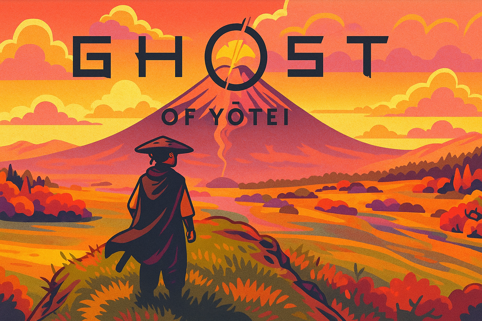 Atsu character standing in front of Mount Yōtei in Ghost of Yōtei game trailer