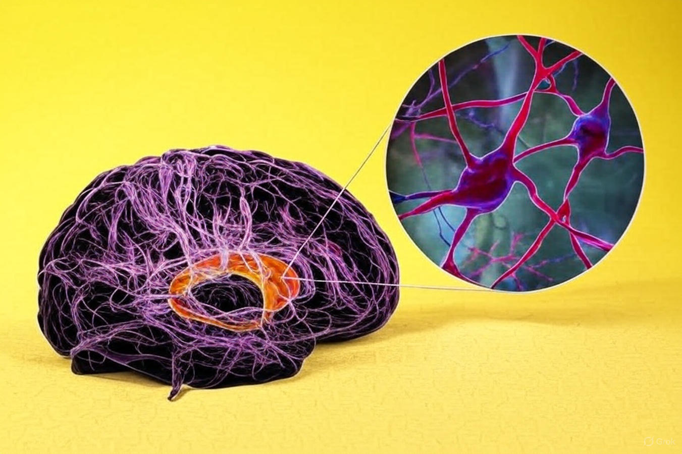 Huntington's disease neurological damage in MRI imaging