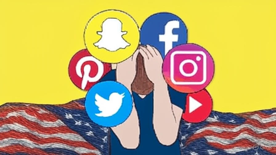 Legal gavel and social media icons representing NYC's action against major tech platforms