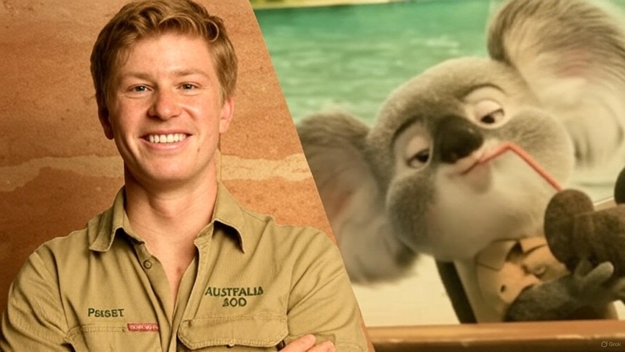 Animated koala Robert Furwin in Zootopia 2 inspired by Robert Irwin, Disney voice debut.