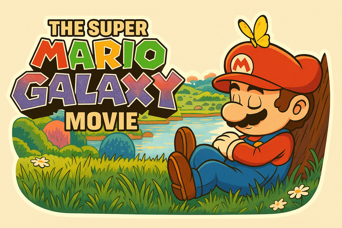 Epic space-themed animation from The Super Mario Galaxy Movie teaser with Lumas and swirling galaxies