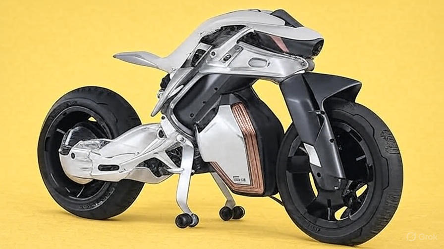 Futuristic Yamaha MOTOROiD 2 showcasing autonomous riding technology